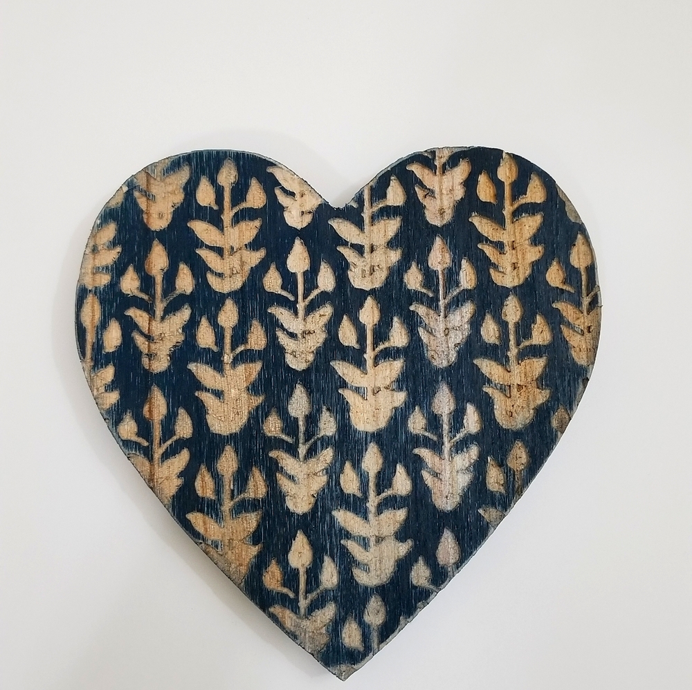 Hobby Lobby wood wall decor teal heart